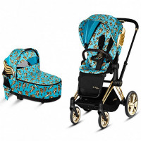 Коляска с золотыми крыльями Priam 2 в 1 Jeremy Scott Cherub Blue