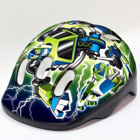 Дитячий велосипедний шолом S 54-59 Kidy Robots green HM-BS247