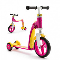 Беговел+самокат 2 в 1 Highway baby plus pink/yellow